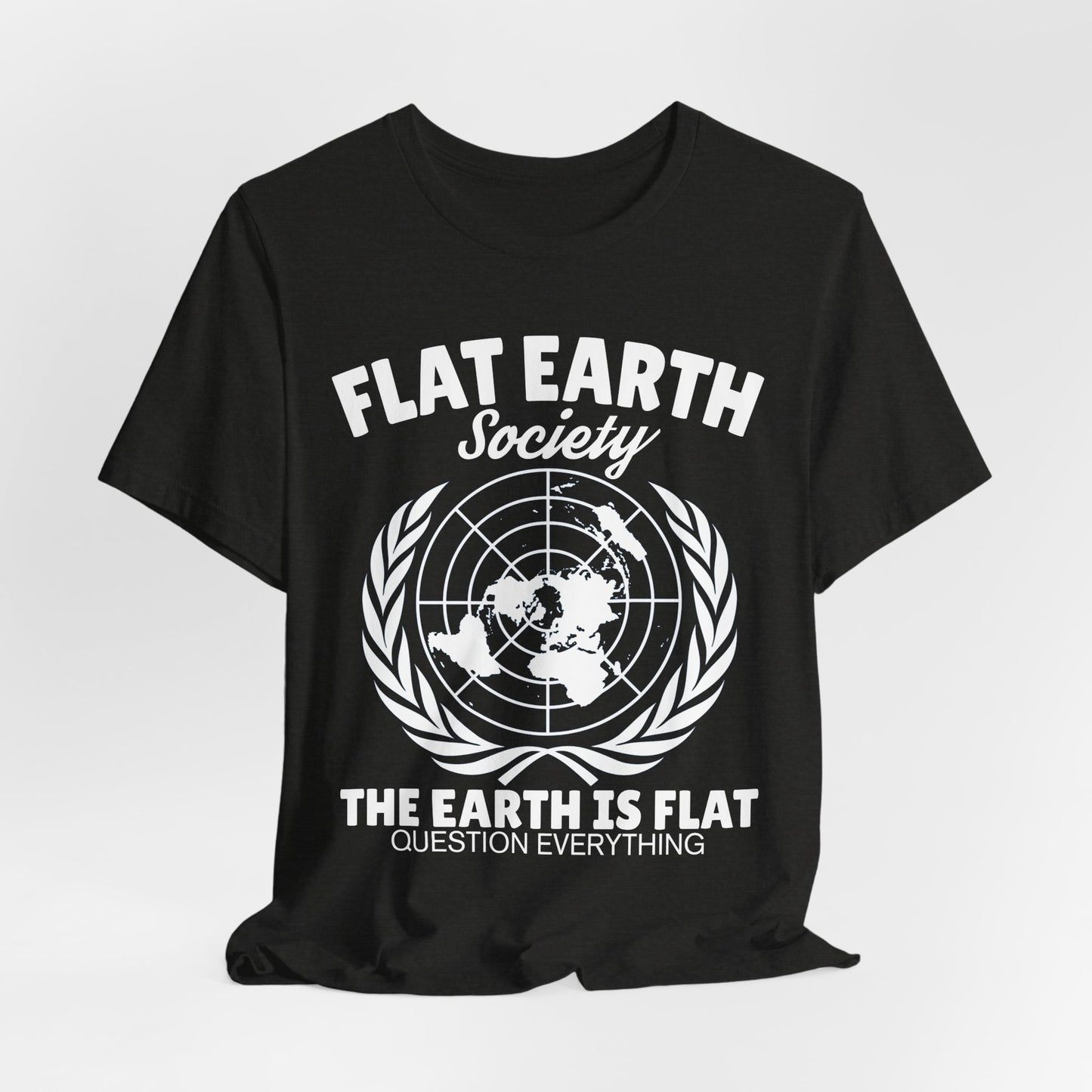 Flat Earth Society Tee - World Map Globe Design
