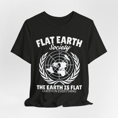 Flat Earth Society Tee - World Map Globe Design