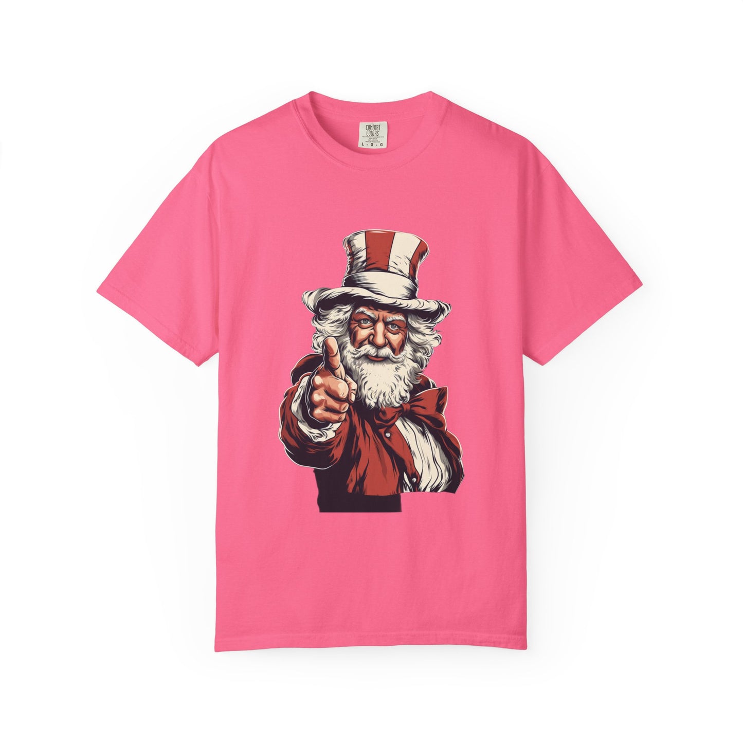 Patriotic Santa Garment-Dyed Tee Uncle Sam Christmas