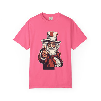 Patriotic Santa Garment-Dyed Tee Uncle Sam Christmas