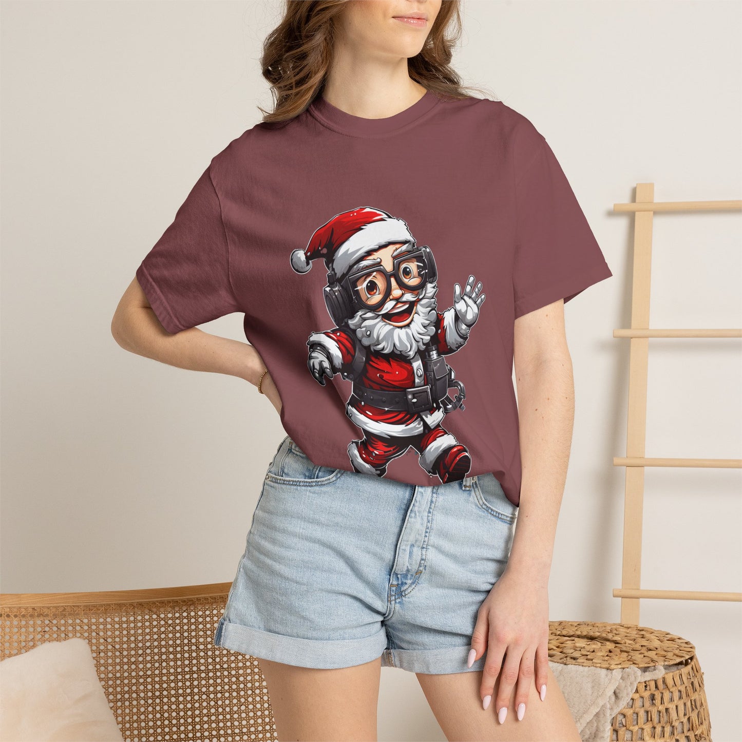 Scuba Diver Santa Garment-Dyed Christmas Tee