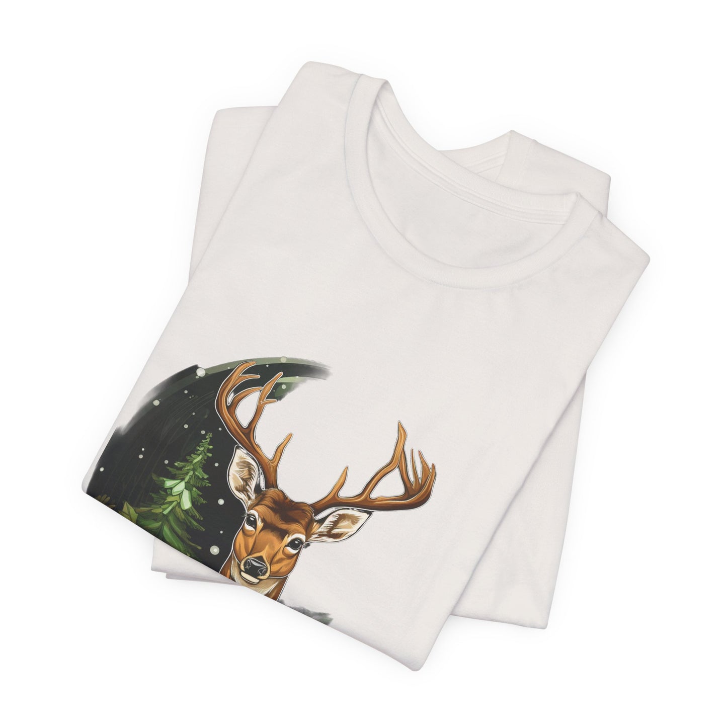 Christmas Deer T-Shirt Snowy Forest Buck Tee
