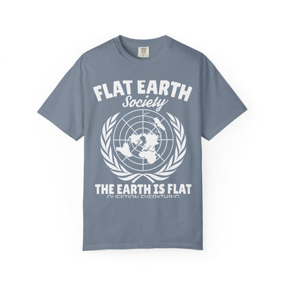 Flat Earth Society Tee - Garment-Dyed Globe Design