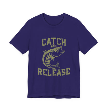 Catch and Release Fishing T-Shirt Retro Bass Tee