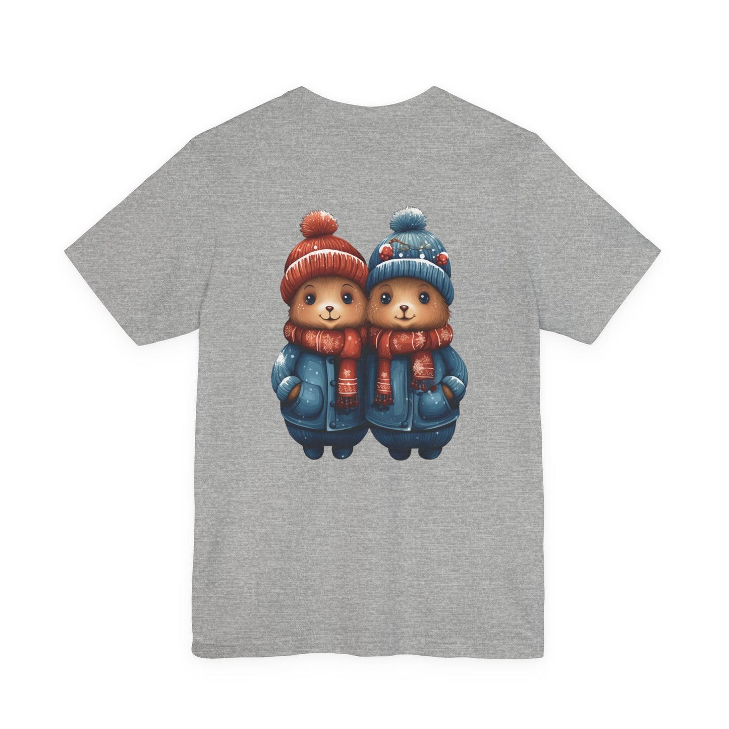 Cute Christmas Bears Couple T-Shirt Winter Snow