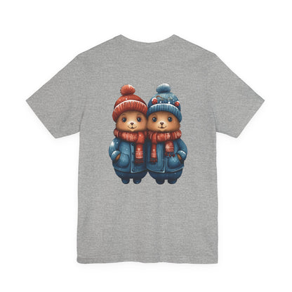 Cute Christmas Bears Couple T-Shirt Winter Snow