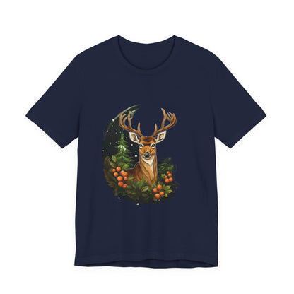 Christmas Deer T-Shirt Snowy Forest Buck Tee