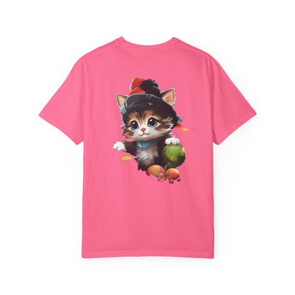 Christmas Kitten Garment-Dyed Tee Cute Cat Holiday