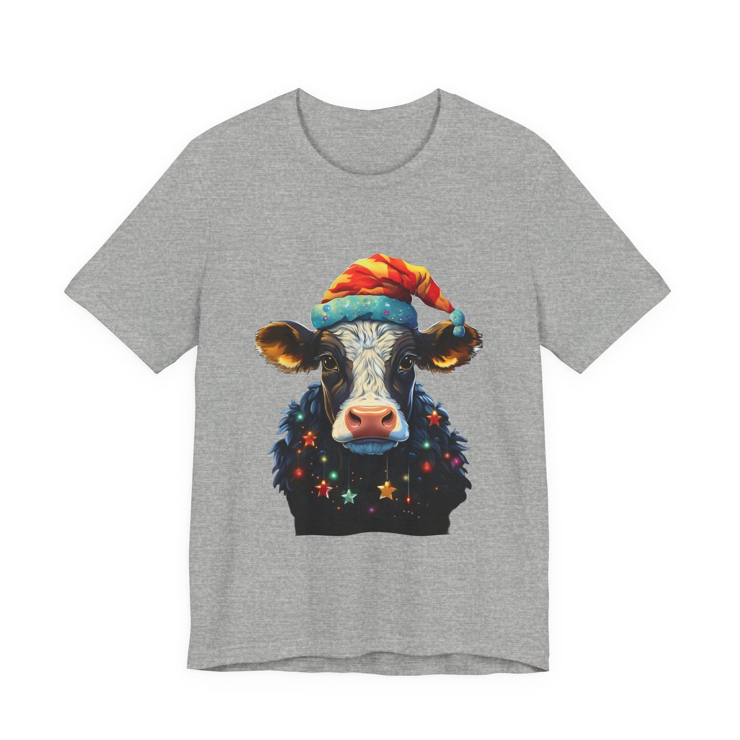 Christmas Cow Santa Hat T-Shirt Festive Farm