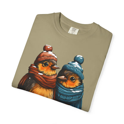 Christmas Birds Garment-Dyed Tee Cozy Robin