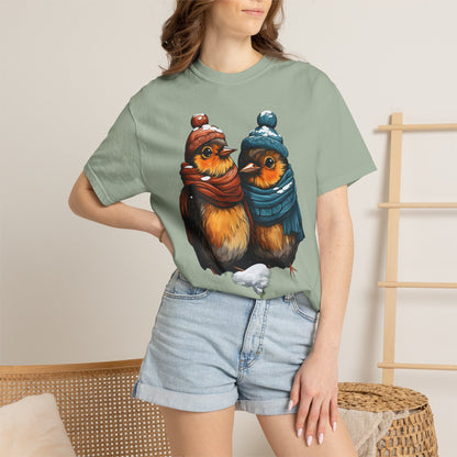 Christmas Birds Garment-Dyed Tee Cozy Robin