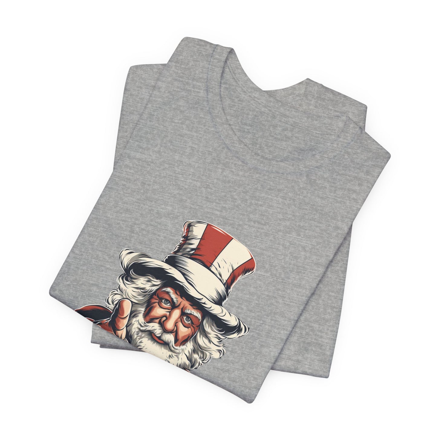 Patriotic Santa T-Shirt Uncle Sam Christmas Tee