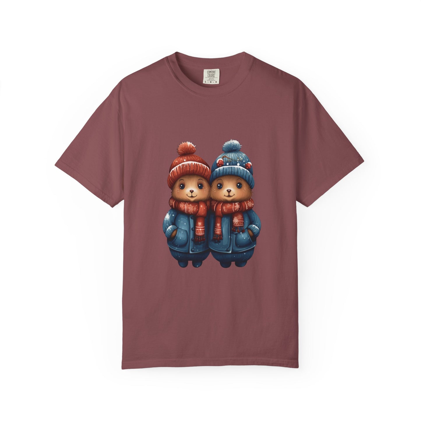 Cute Christmas Bears Couple Heavyweight Tee