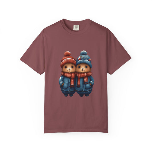 Cute Christmas Bears Couple Heavyweight Tee