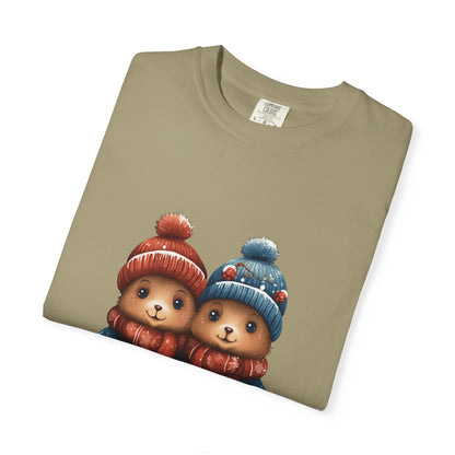 Cute Christmas Bears Couple Heavyweight Tee