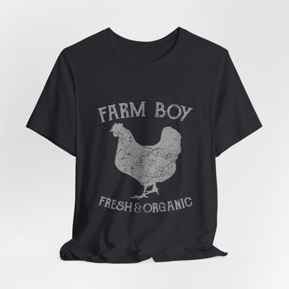 Farm Boy T-Shirt Fresh Organic Rooster Tee