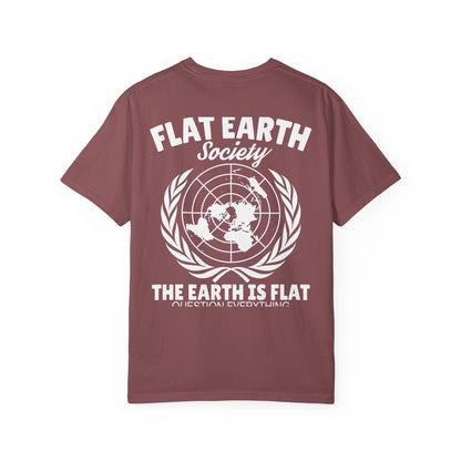 Flat Earth Society Tee - Garment-Dyed Globe Design