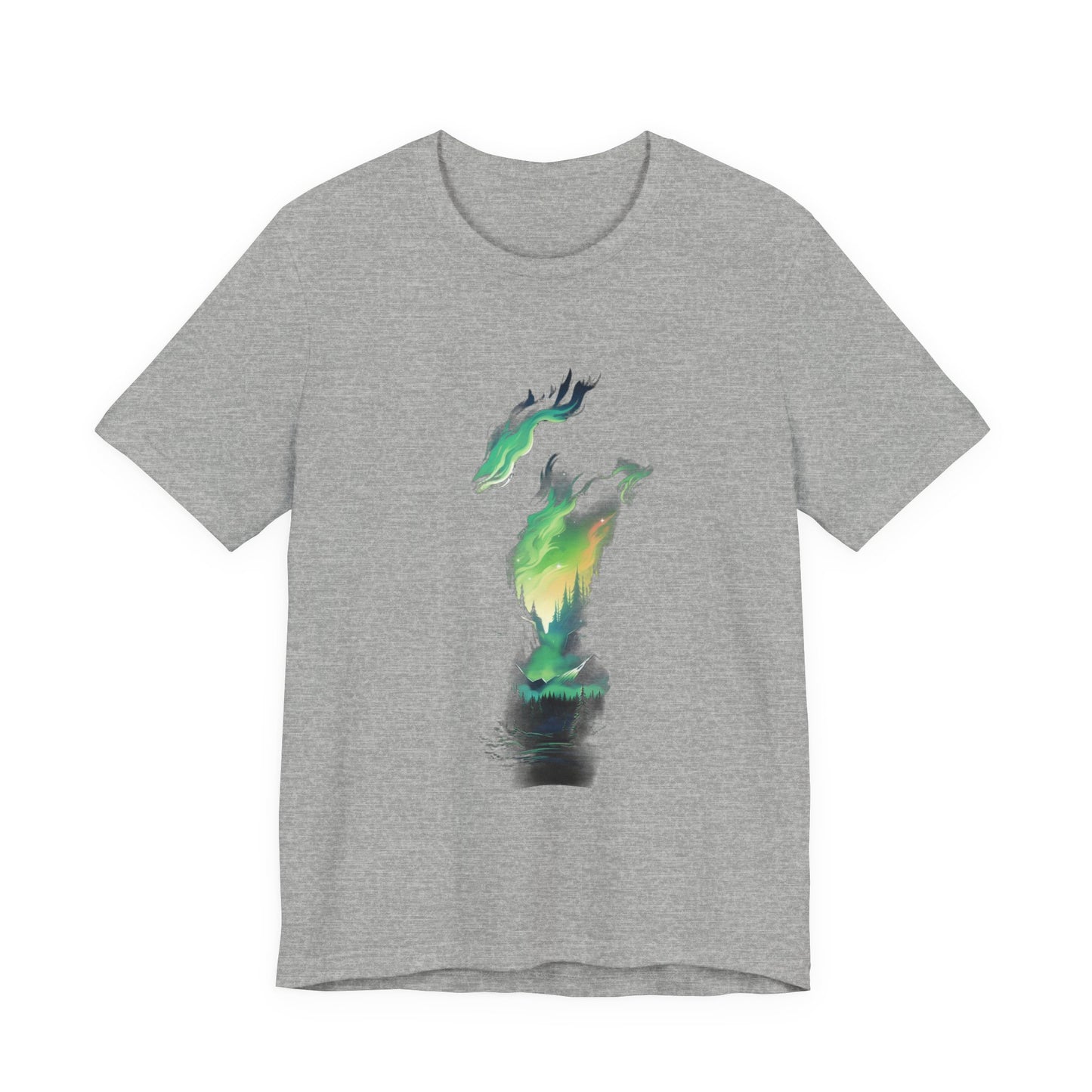 Northern Lights Forest T-Shirt Aurora Night Tee