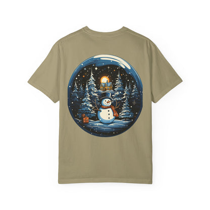 Snowman Snow Globe Christmas Heavyweight Tee