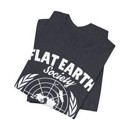 Flat Earth Society Tee - World Map Globe Design