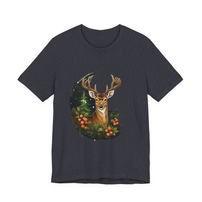 Christmas Deer T-Shirt Snowy Forest Buck Tee