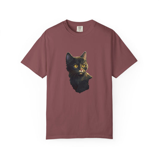 Christmas Cat in Tree Garment-Dyed Tee