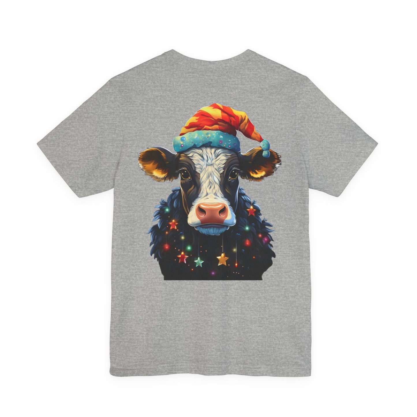 Christmas Cow Santa Hat T-Shirt Festive Farm