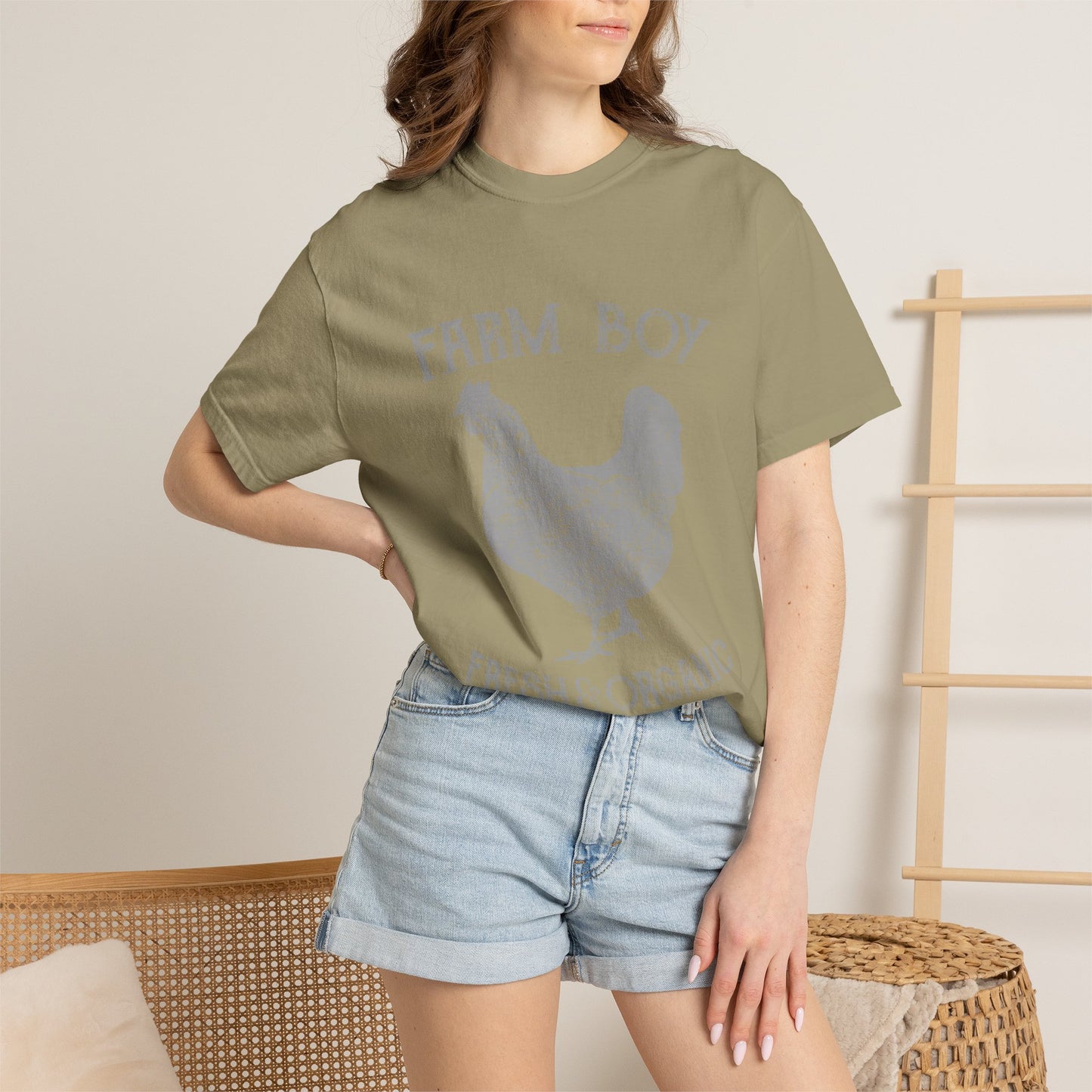 Farm Boy Rooster Garment-Dyed Heavyweight Tee