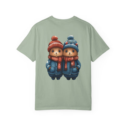 Cute Christmas Bears Couple Heavyweight Tee