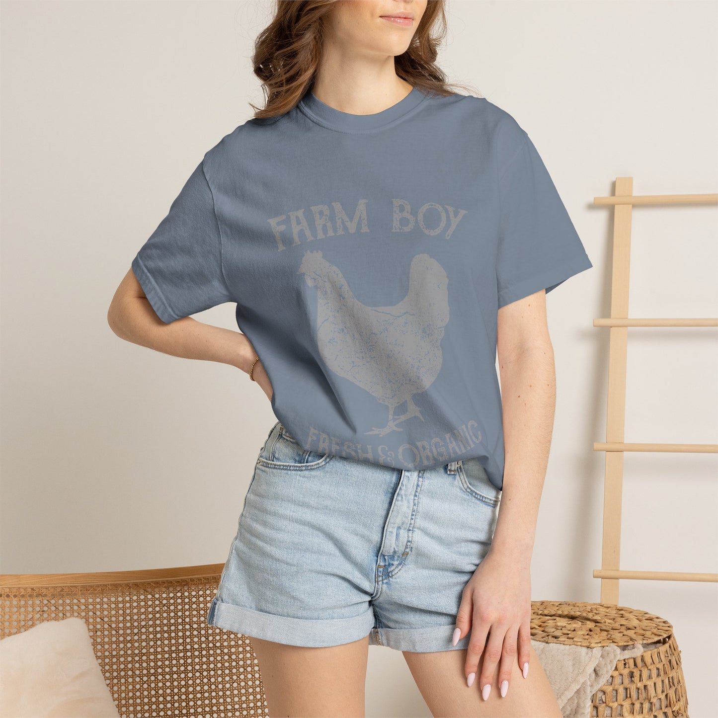 Farm Boy Rooster Garment-Dyed Heavyweight Tee