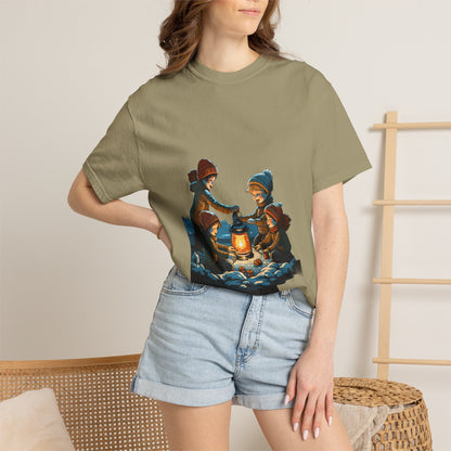 Winter Kids Lantern Christmas Heavyweight Tee