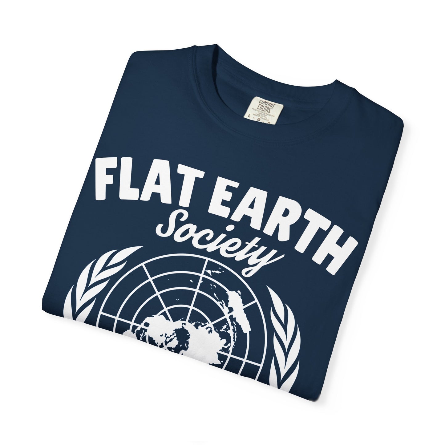 Flat Earth Society Tee - Garment-Dyed Globe Design