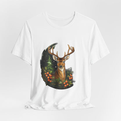 Christmas Deer T-Shirt Snowy Forest Buck Tee