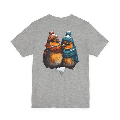 Christmas Birds T-Shirt Cozy Winter Robin Tee