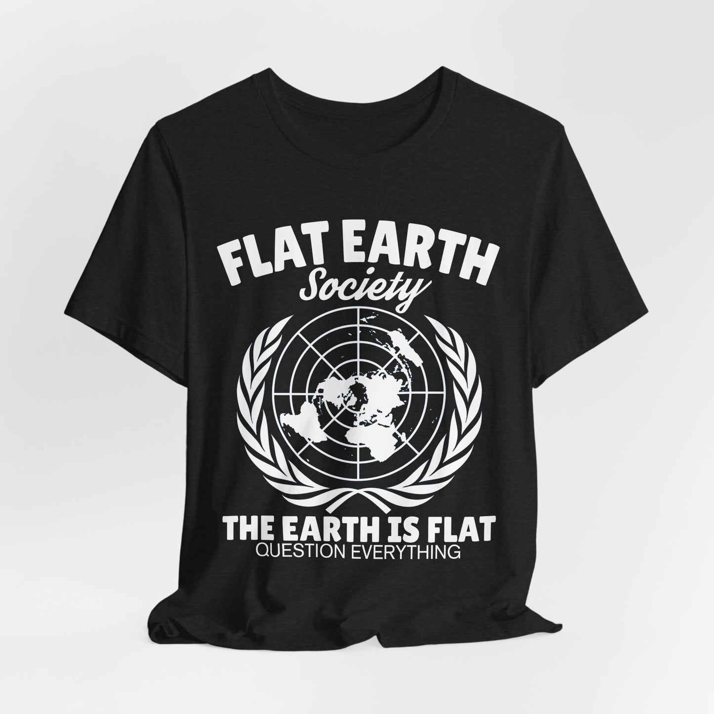 Flat Earth Society Tee - World Map Globe Design