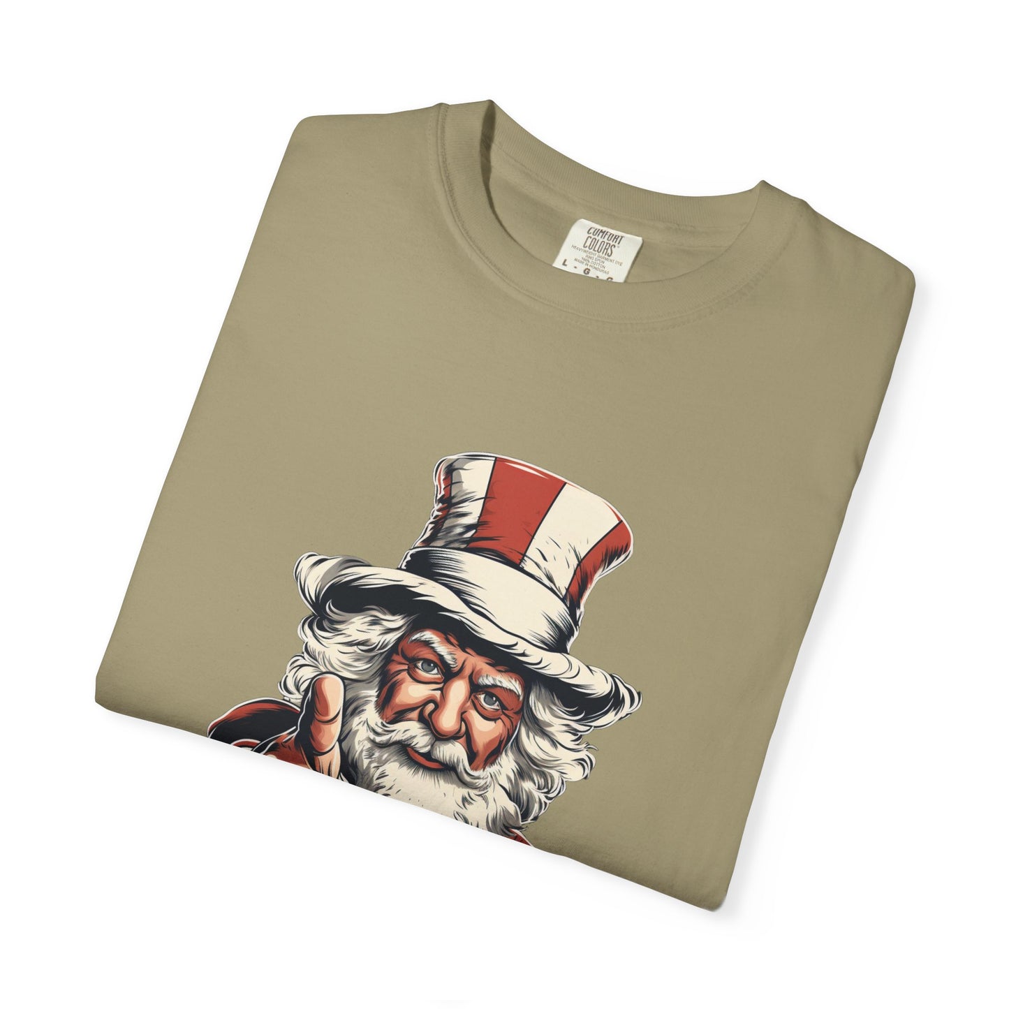 Patriotic Santa Garment-Dyed Tee Uncle Sam Christmas