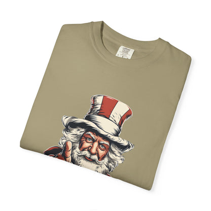 Patriotic Santa Garment-Dyed Tee Uncle Sam Christmas