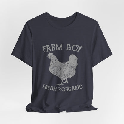 Farm Boy T-Shirt Fresh Organic Rooster Tee