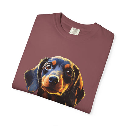 Dachshund Garment-Dyed Tee Neon Pop Art Wiener Dog