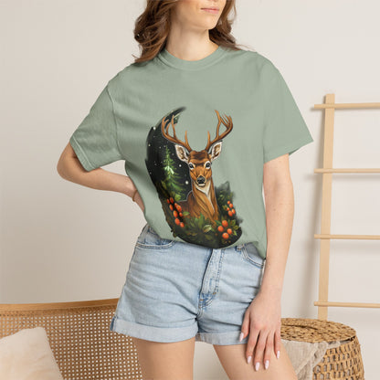 Christmas Deer Garment-Dyed Tee Snowy Buck