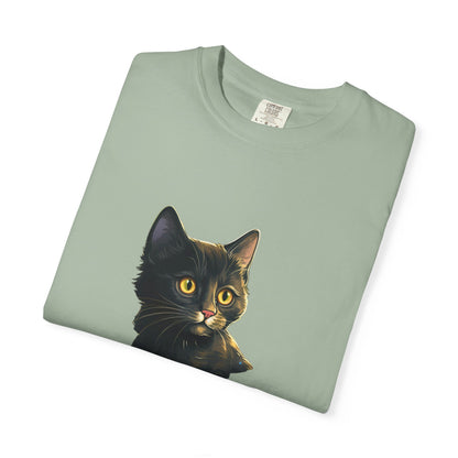 Christmas Cat in Tree Garment-Dyed Tee