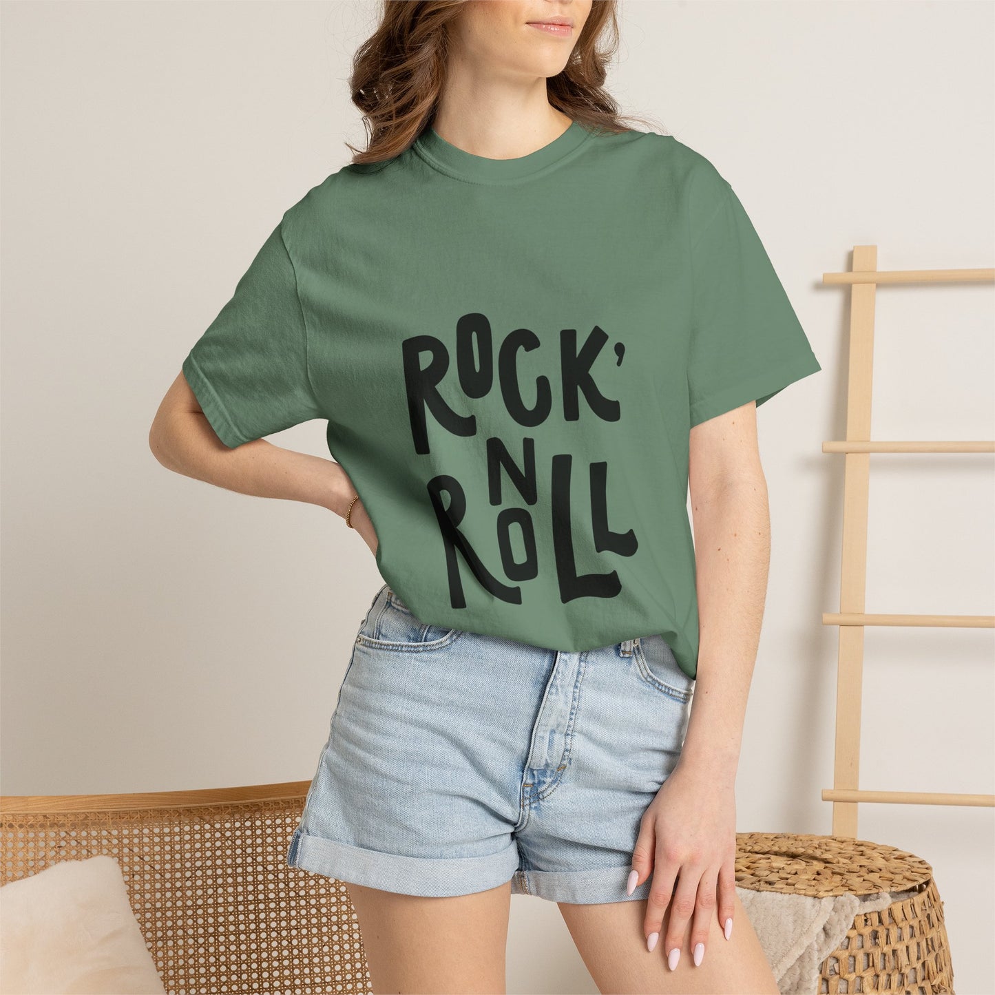 Rock N Roll Garment-Dyed Tee Bold Lettering
