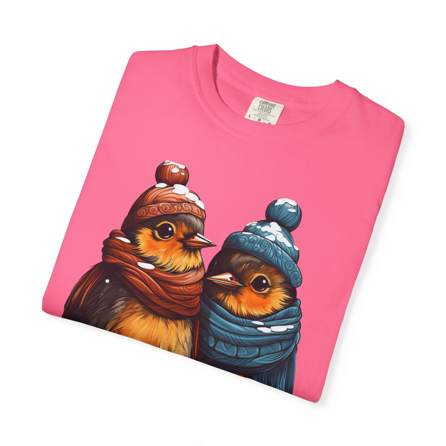 Christmas Birds Garment-Dyed Tee Cozy Robin
