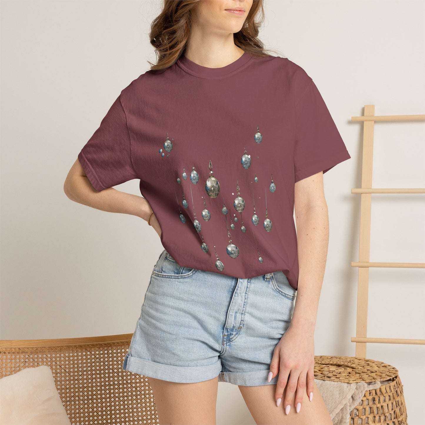 Elegant Christmas Ornaments Tee | Heavyweight