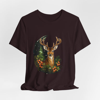 Christmas Deer T-Shirt Snowy Forest Buck Tee