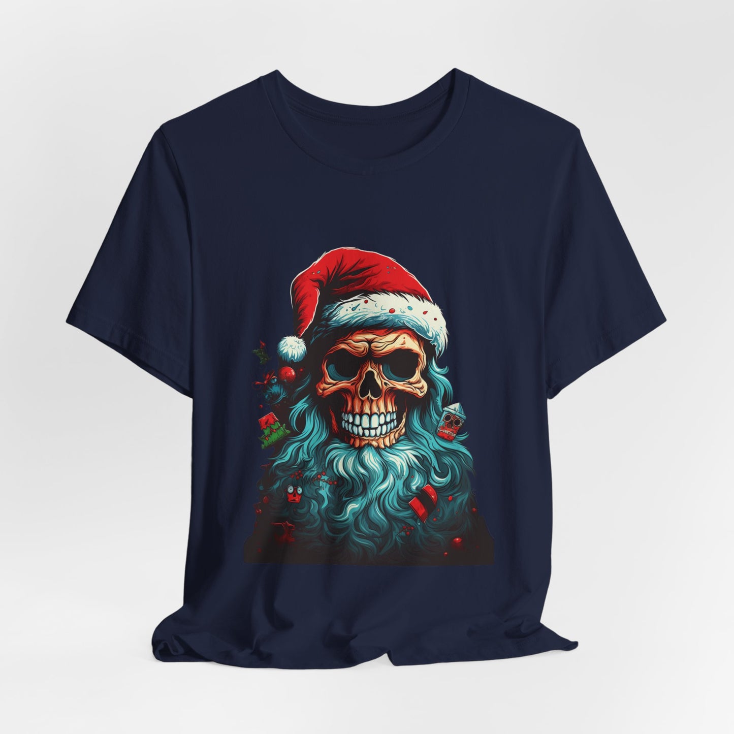 Skull Santa Christmas T-Shirt Dark Holiday Tee