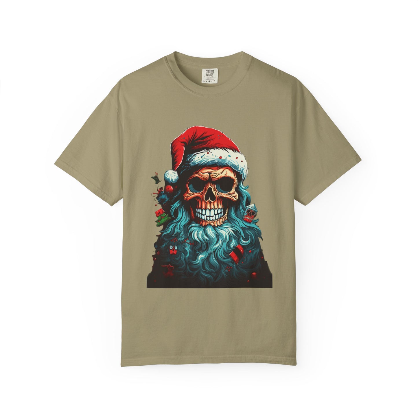 Skull Santa Christmas Garment-Dyed Tee