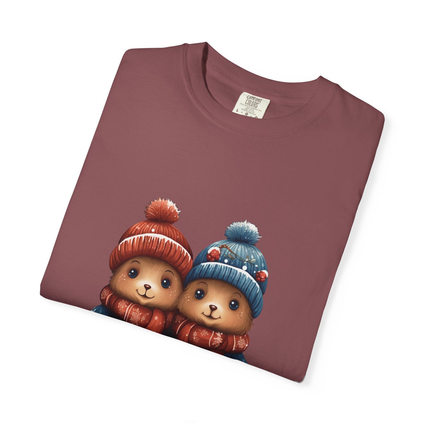 Cute Christmas Bears Couple Heavyweight Tee