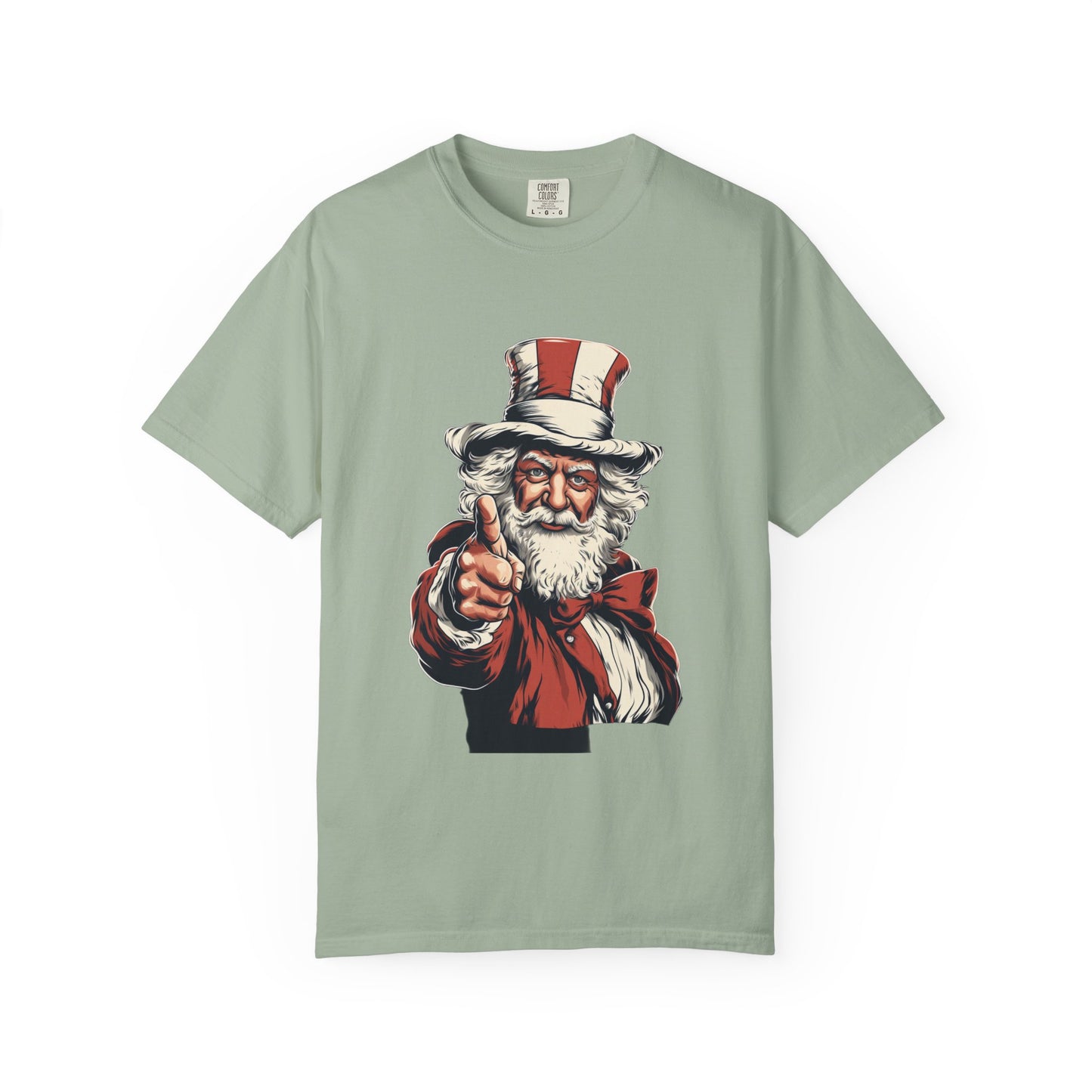 Patriotic Santa Garment-Dyed Tee Uncle Sam Christmas