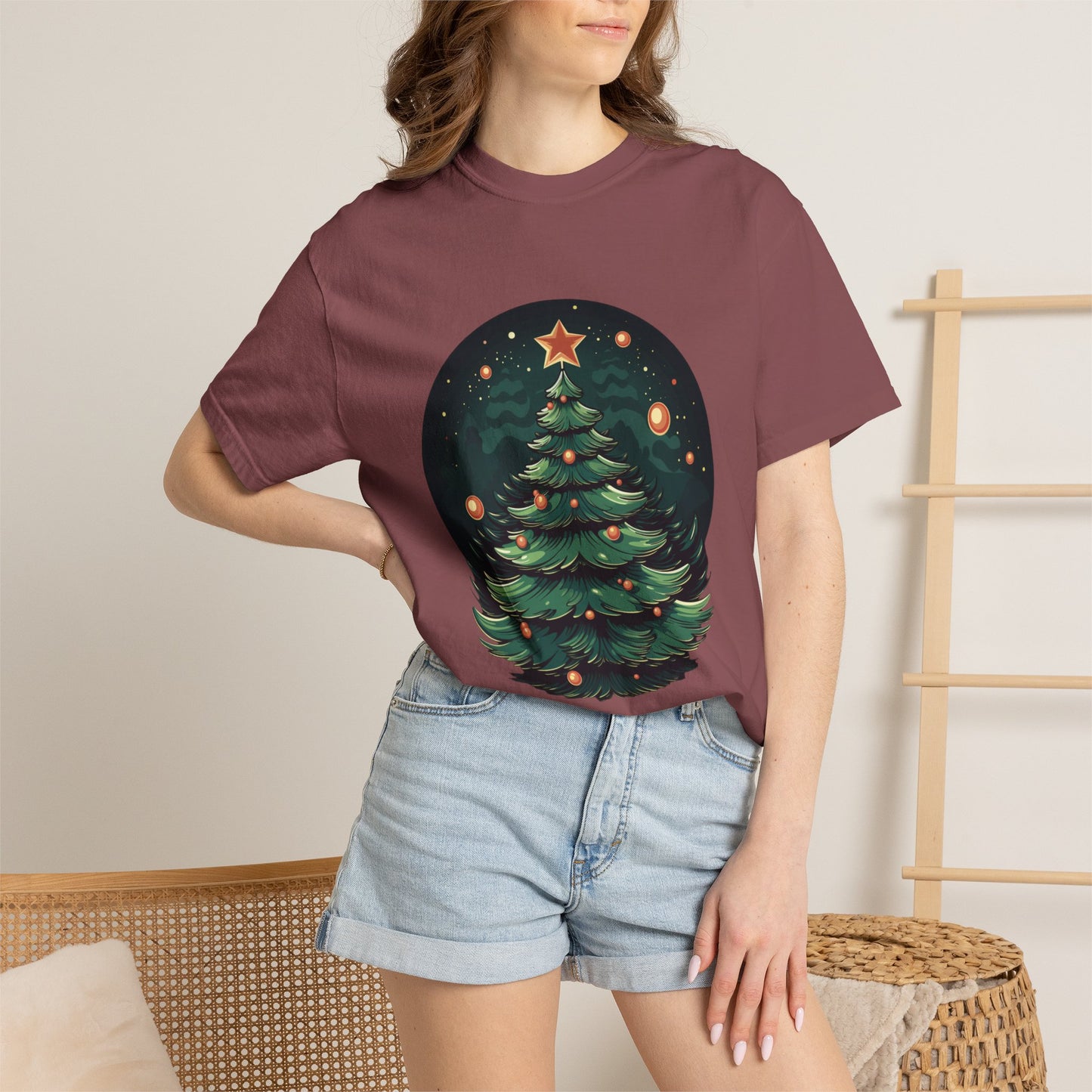 Retro Christmas Tree Heavyweight Garment-Dyed Tee